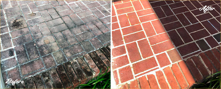 Paver Before and After a Stone Cleaning in Cocoa