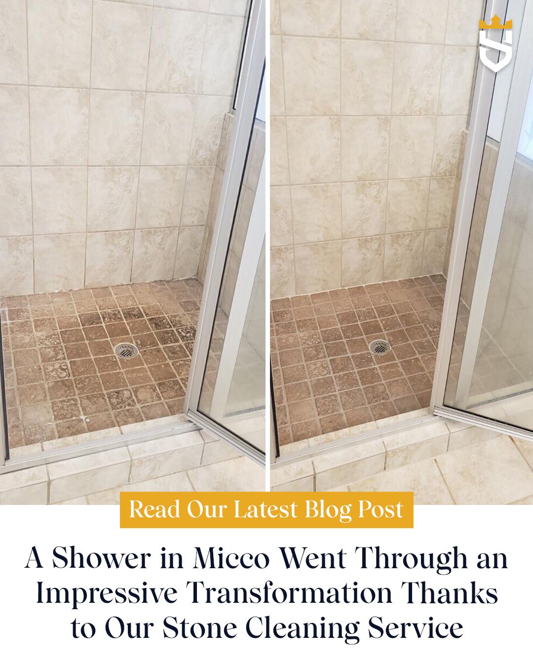 A Shower in Micco Went Through an Impressive Transformation Thanks to Our Stone Cleaning Service