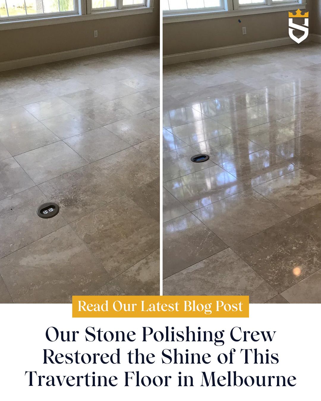 Our Stone Polishing Crew Restored the Shine of This Travertine Floor in Melbourne